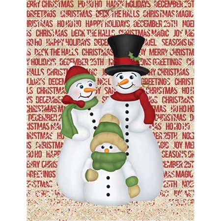 PATIOPLUS Snowman Family Snowpeople Flag Garden Size PA247957